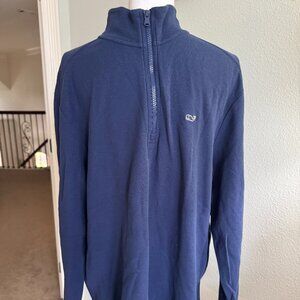 Vineyard Vines Men's Long Sleeve Quarter Zip in Navy Blue Size Large